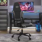 vidaXL Möbel Gaming-Stuhl mit Massagefunktion Schwarz und Grau Kunstleder - Bürostühle &11180