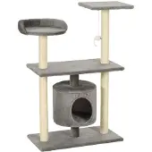 Syfax Katzen-Kratzbaum Sisal 95 cm Grau