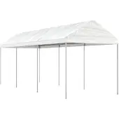 Syfax Pavillon mit Dach Weiß 6,69x2,28x2,69 m Polyethylen