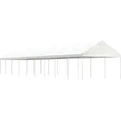 Syfax Pavillon mit Dach Weiß 20,07x4,08x3,22 m Polyethylen