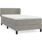 Syfax Boxspringbett mit Matratze Hellgrau 80x200 cm Samt