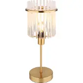 Globo Lighting Tischleuchte Metall goldfarben matt, Glasstäbe opal, klar verlaufend, Kabel PVC schwarz, Wippschalter am Kabel, ø: 150mm, H: 375mm, Kabellänge 1500mm, exkl. 1x E14 40W 230V