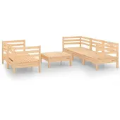 vidaXL 6-tlg. Garten-Lounge-Set Kiefer Massivholz