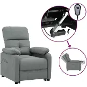 vidaXL Relaxsessel Elektrisch Dunkelgrau Stoff