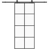 Syfax Schiebetür mit Beschlag Schwarz 90x205 cm ESG-Glas