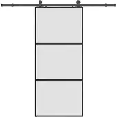 Syfax Schiebetür mit Beschlag Schwarz 90x205 cm Hartglas