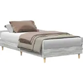 vidaXL Bettgestell ohne Matratze Grau Sonoma 75x190 cm Holzwerkstoff
