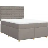 Syfax Boxspringbett mit Matratze Taupe 140x190 cm Stoff