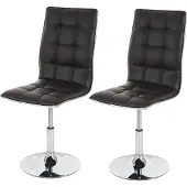 Mendler 2er-Set Esszimmerstuhl MCW-C41, Stuhl Küchenstuhl, Kunstleder MVG- braun