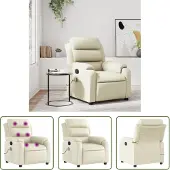 The Living Store Massagesessel Creme Kunstleder