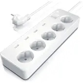 Bearware Steckdosenleiste Mehrfachsteckdose Steckerleiste 3680W, 5-fach