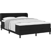 Syfax Boxspringbett mit Matratze Schwarz 140 x 200 cm Stoff