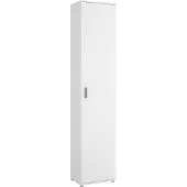 Dmora Mehrzweckschrank 1-türig Lagalb 39x190 cm Weiß 3 Regale