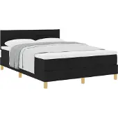 Syfax Boxspringbett mit Kissen Schwarz 140 x 190 cm Stoff