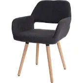 Mendler Esszimmerstuhl MCW-A50 II, Stuhl Küchenstuhl, Retro 50er Jahre Design Textil, dunkelgrau