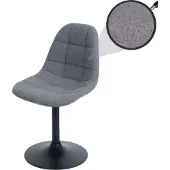 Mendler Esszimmerstuhl MCW-A60, Küchenstuhl Stuhl Drehstuhl, Stahl MVG Stoff/Textil Bouclé (450g/m²) dunkelgrau