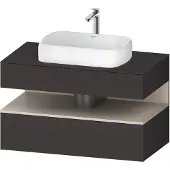 Duravit Qatego Konsolenwaschtischunterbau, 1 Auszug, 1 Schubkasten, Ausschnitt mittig, 1000x550x600mm, Nische Taupe Matt, QA4731091800000