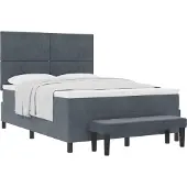 vidaXL Boxspringbett mit Kopfteil Dunkelgrau 200 x 140 cm Samt
