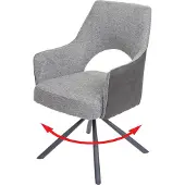 MCW Esszimmerstuhl MCW-K30, Küchenstuhl Lehnstuhl, drehbar Auto-Position, Stoff/Textil MVG grau-dunkelgrau