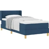 Syfax Boxspringbett mit Matratze Blau 190 x 90 cm Polyester