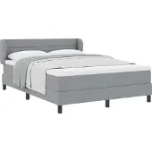 Syfax Boxspringbett mit Matratze Hellgrau 160 x 200 cm Stoff