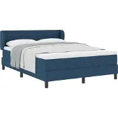 Syfax Boxspringbett mit Matratze mit Kopfteil Blau 140 x 190 cm Stoff