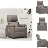 vidaXL Massagesessel Taupe Stoff - Massagesessel