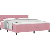 Syfax Boxspringbett mit Matratze mit Kopfteil Rosa 180 x 200 cm Samt