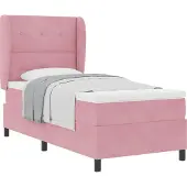 Syfax Boxspringbett mit Matratze mit Kopfteil Rosa 200 x 80 cm Samt