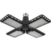 Osram Highbay Blade Deckenlampe in Schwarz, Kunststoff, mit verstellbaren Lichtflügeln, bietet 23 W bzw. 2350 lm in Neutralweiß mit 4000 K, E27 Schraubgewinde, 231 mm Durchmesser, IP20