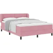 Syfax Boxspringbett mit Kopfteil Rosa 140 x 190 cm Samt
