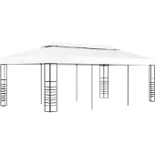 Syfax Gartenpavillon 6x3 m Weiß mit Ganzstahlkonstruktion und UV-beständigem Polyesterdach