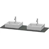 Duravit XSquare Konsole, 2 Ausschnitte, 1600x16x550mm, XS063HB4949, Farbe: Graphit Matt Dekor
