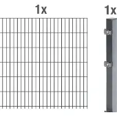Alberts Doppelstabmatten-Anbauset 6-5-6 Gitterzaun Höhe 83-203 cm, Länge 2,5 m