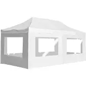 Syfax Profi-Partyzelt Faltbar mit Wänden Aluminium 6×3m Weiß
