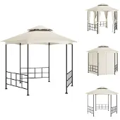 vidaXL Pavillon mit Seitenwänden 3,1x2,7 m Creme - Pavillons & Partyzelte
