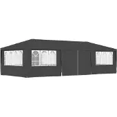 Syfax Profi-Partyzelt mit Seitenwänden 4×9 m Anthrazit 90 g/m²