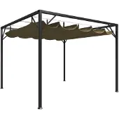 Syfax Gartenpavillon mit Ausziehbarem Dach 3x3 m Taupe 180 g/m²