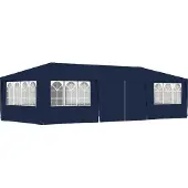 Syfax Profi-Partyzelt mit Seitenwänden 4×9 m Blau 90 g/m²