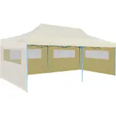 Syfax Pop-Up-Partyzelt Faltbar Creme 3×6 m