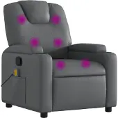 Syfax Massagesessel Relaxsessel Grau Kunstleder
