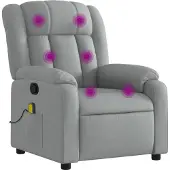 Syfax Massage-Relaxsessel, hellgrauer Stoff