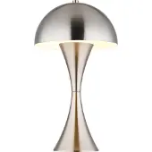 Globo Lighting Tischleuchte Metall Nickel matt, Metall Nickel matt, Kabel PVC schwarz, Wippschalter am Kabel, ø: 200mm, H: 361mm, Kabellänge 1500mm, exkl. 1x E27 40W 230V