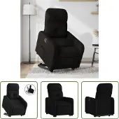 The Living Store Relaxsessel mit Aufstehhilfe Schwarz Stoff