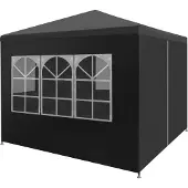 Syfax Gartenzelt Partyzelt, für Feiern und Outdoor-Events, UV- und wasserbeständiges PE-Dach, Stahlrahmen, 3 x 3 x 2,55 m, Anthrazit