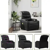 The Living Store Massagesessel Schwarz Kunstleder