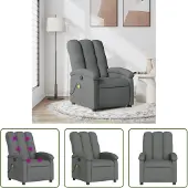 The Living Store Massagesessel Dunkelgrau Stoff