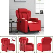 The Living Store Relaxsessel Elektrisch Rot Kunstleder