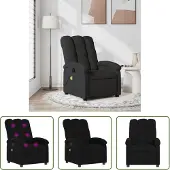 The Living Store Massagesessel Schwarz Stoff