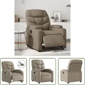 The Living Store Relaxsessel Elektrisch Cappuccino-Braun Kunstleder